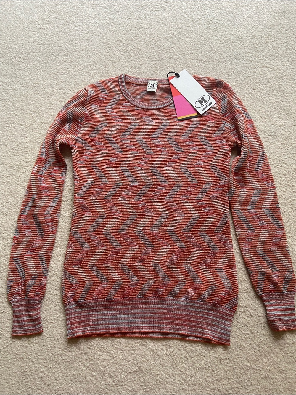 NEW MISSONI Zigzag Crewneck Sweater